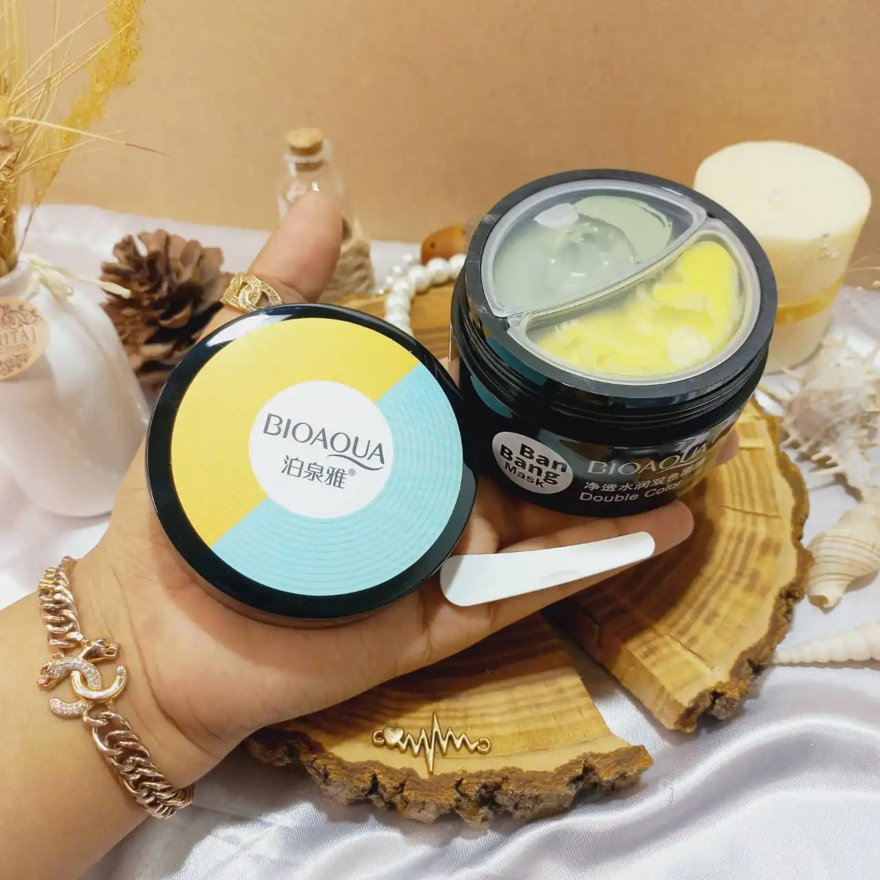 ماسک صورت لایه بردار دو رنگ بن بنگ بیوآکوا BIOAQUA  کد1632