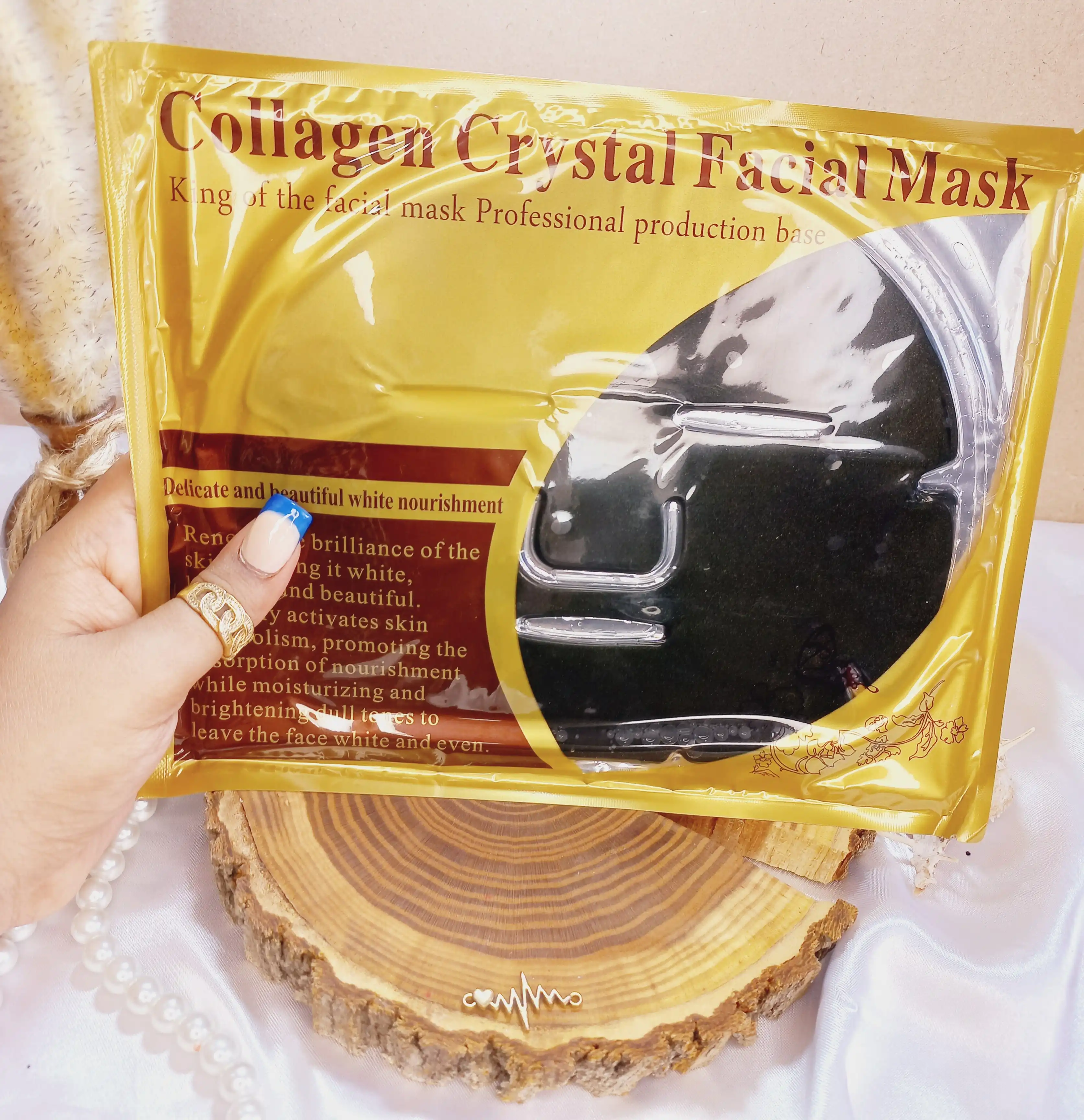 ماسک ورقه ای مشکی کلاژن بزرگ کریستال  crystal collagen |