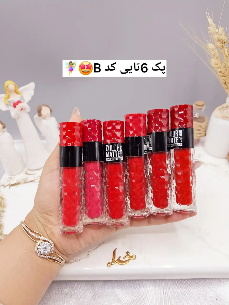 پک 6 تایی رژ مایع رمانتیک می ROMANTIC MAY کد YR890