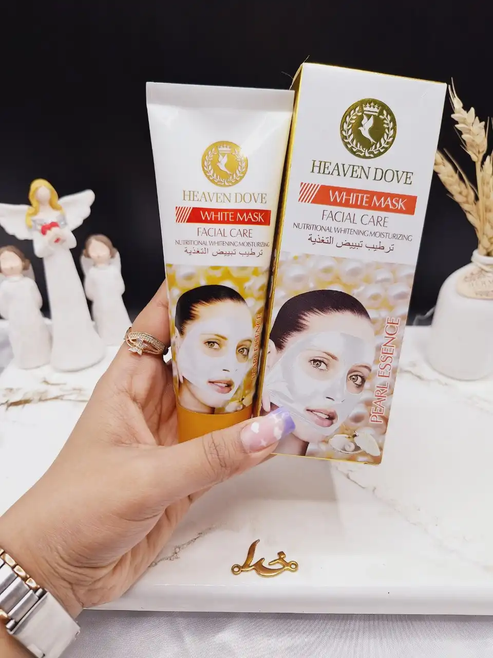 ماسک تیوپی سفید کننده با اسانس مروارید برند HEAVEN DOVE کد HD_1027A