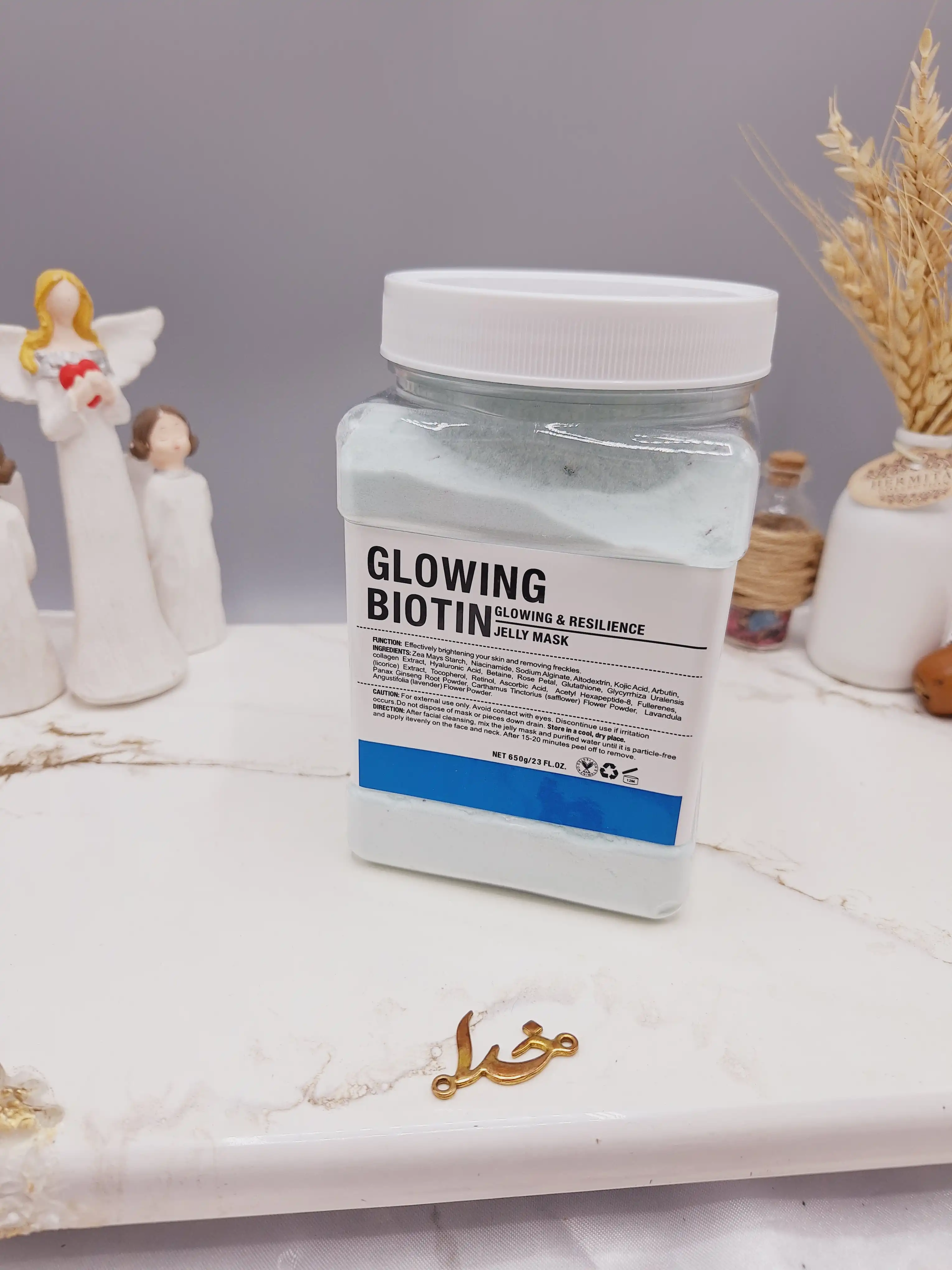 ماسک هیدروژلی گلووین بیوتین 650 گرمی GLOWING BIOTIN ساخت چین