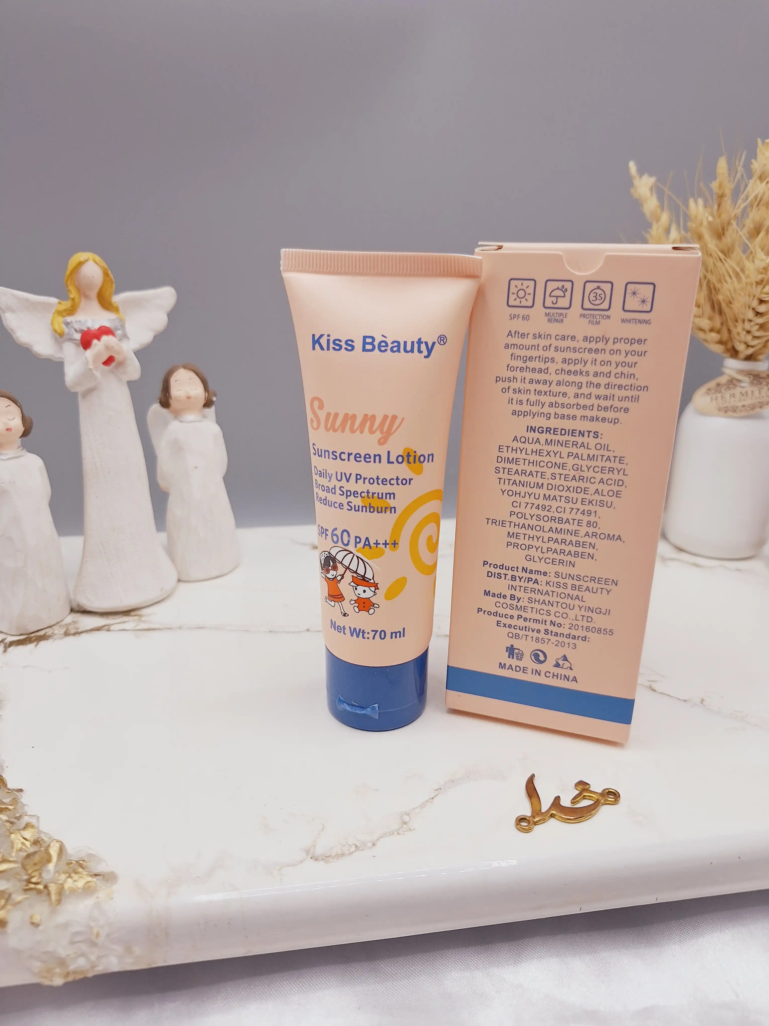 لوسیون ضد آفتاب بچه با ‏SPF 60 مناسب استفاده روزانه برند Kiss Beauty کد 7160