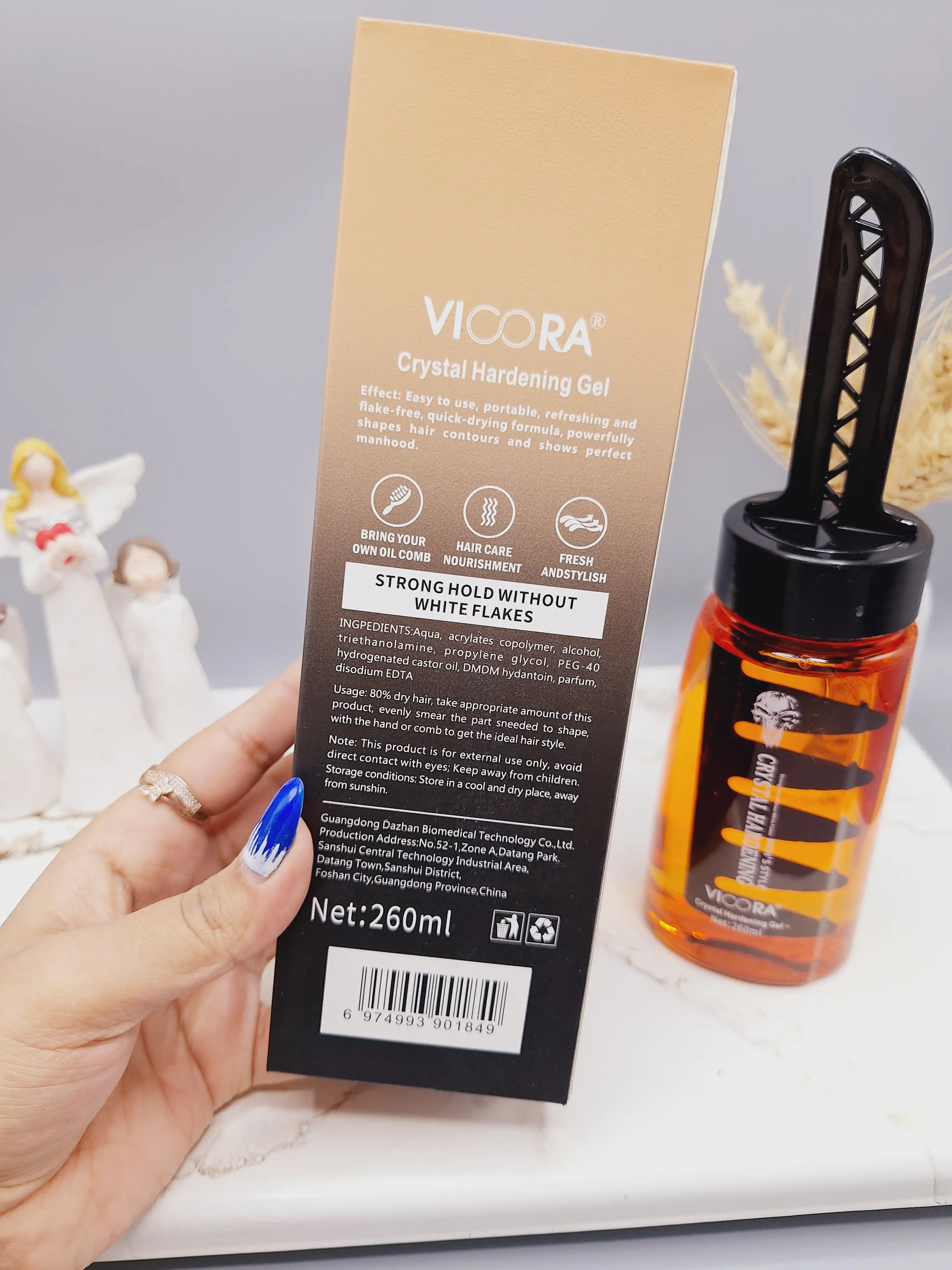 ژل حالت دهنده مو و فیکس کننده قوی شانه دار مردانه برند VICORA حجم 260 میل کد 1849