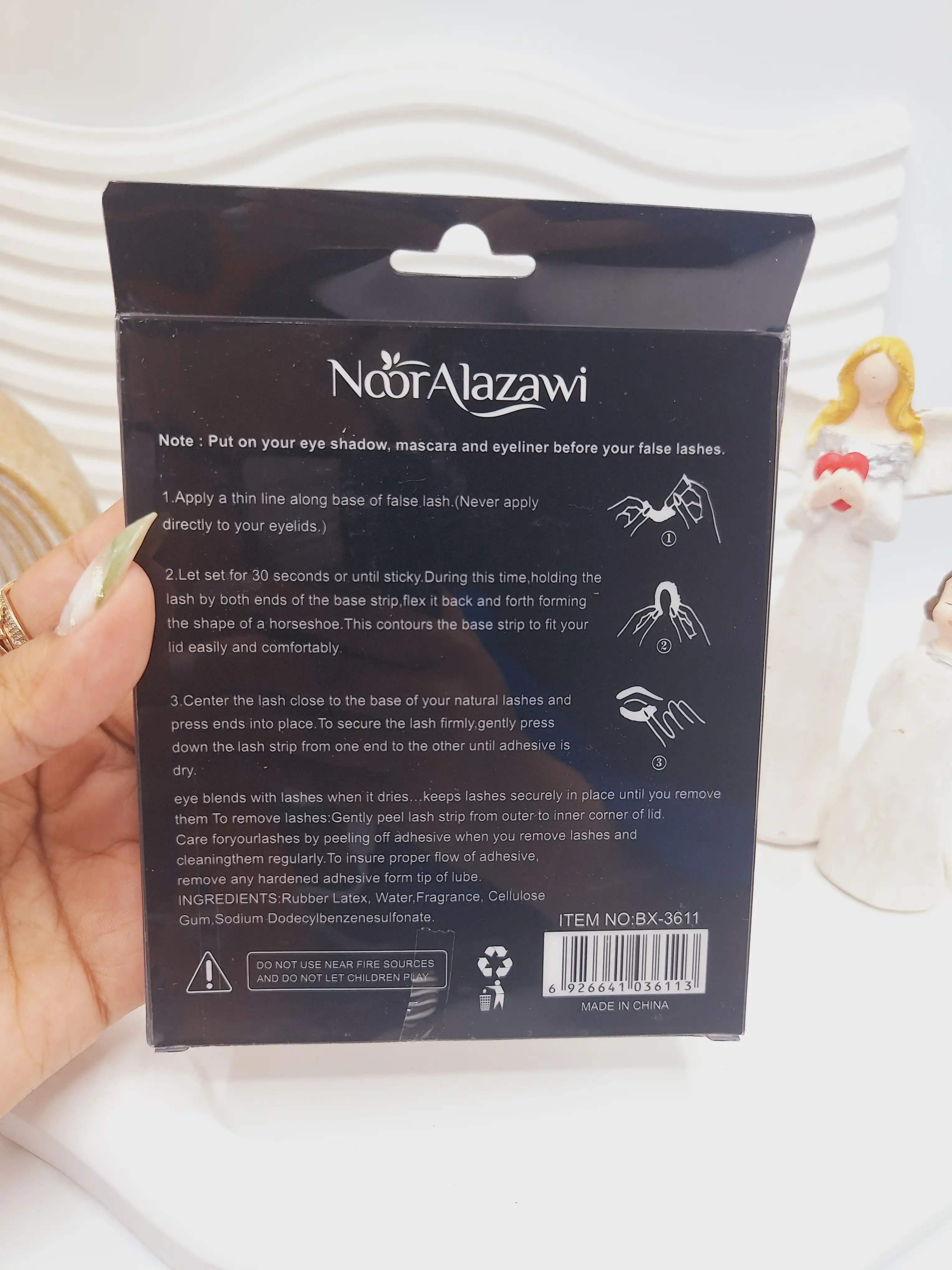 چسب مژه تکی برند Noor Alazawi حجم 1.5 گرم کد BX-3611 (کارتن مکعب)