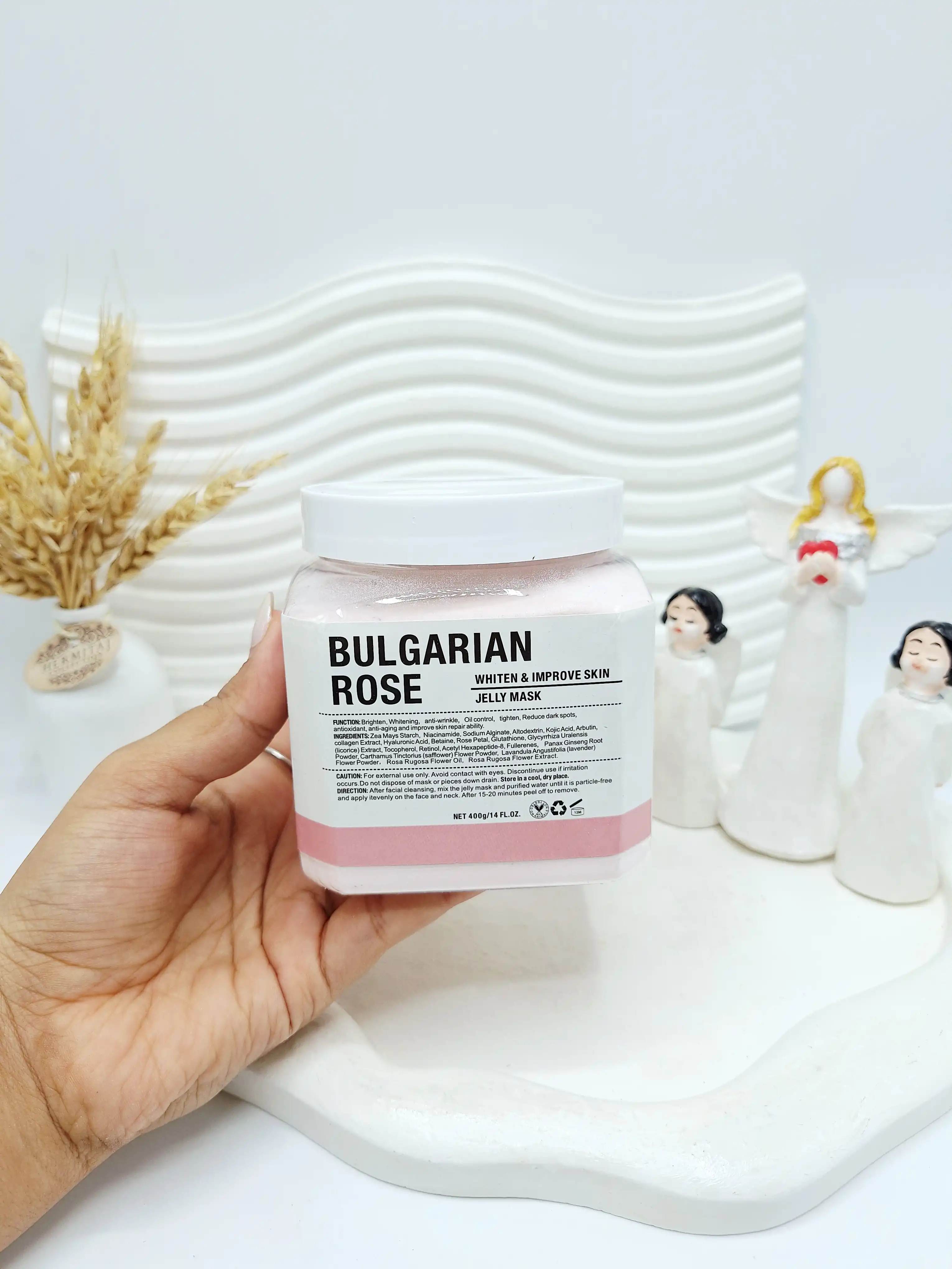 ماسک هیدروژلی گل رز بلغاری BULGARIAN ROSE دکتر مینایر 400 گرم