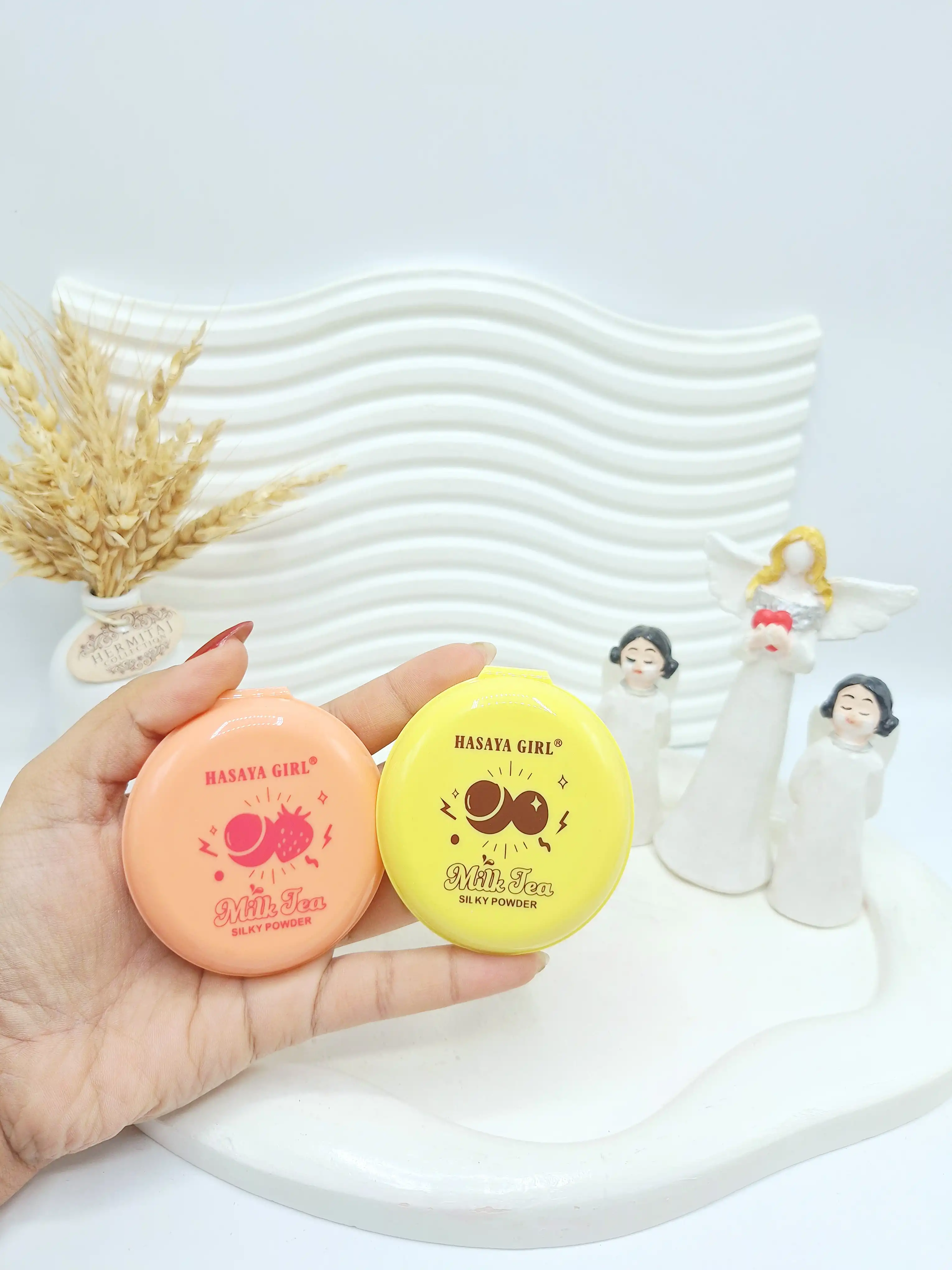 پودر پنکک ابریشمی رایحه میوه ای برند HASAYA GIRL کد 3750