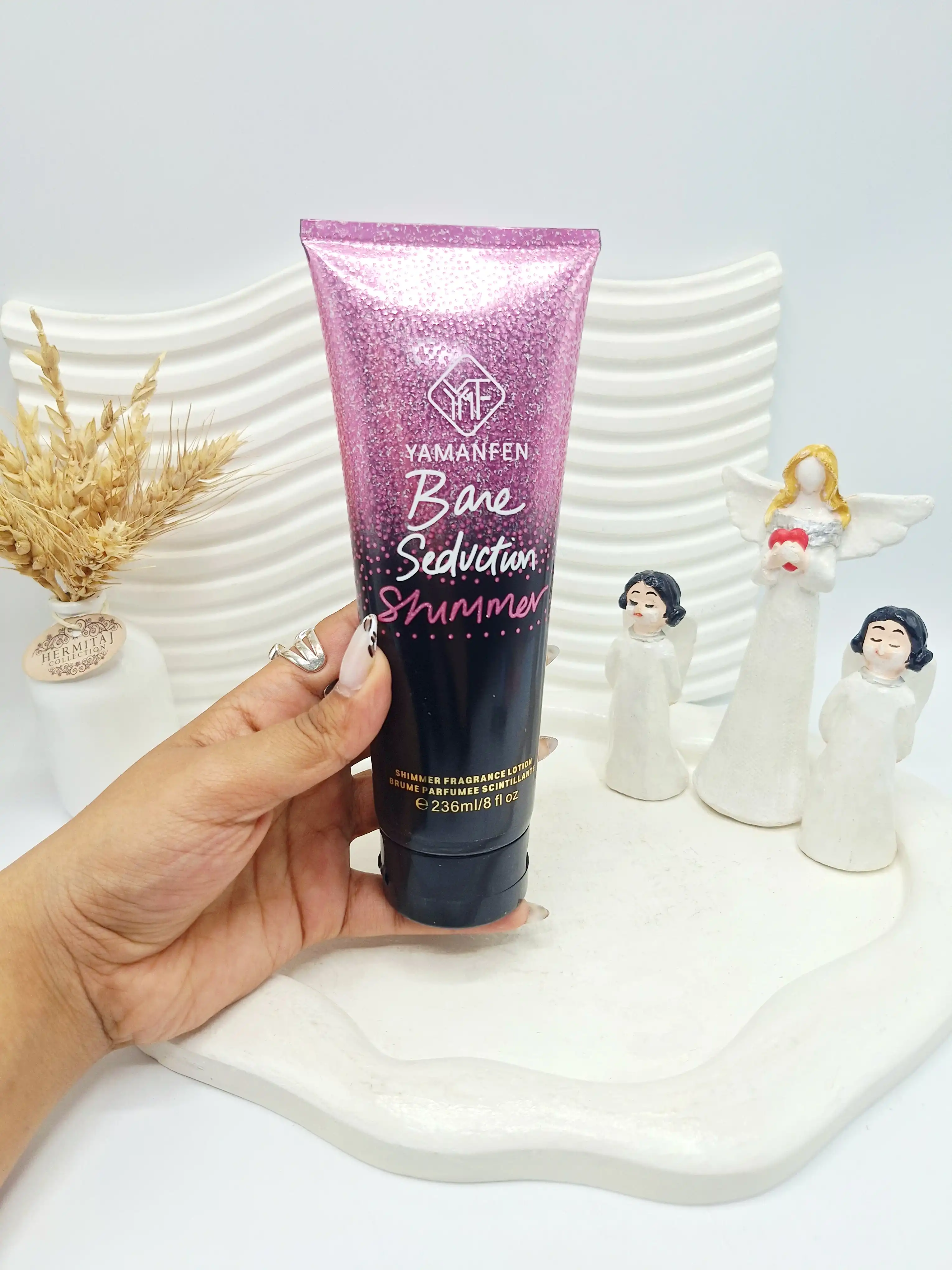 لوسیون بدن تیوپی مدلBare Seductun  Shimmer برند YAMANFEN حجم 236 میل