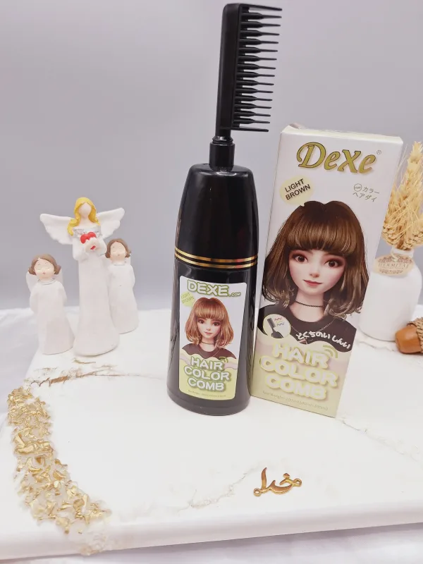 شانه رنگ مو رنگ قهوه ای روشن طبیعی برند دکسی Dexe کد 4863